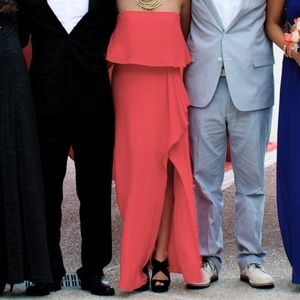 BCBG maxi strapless dress